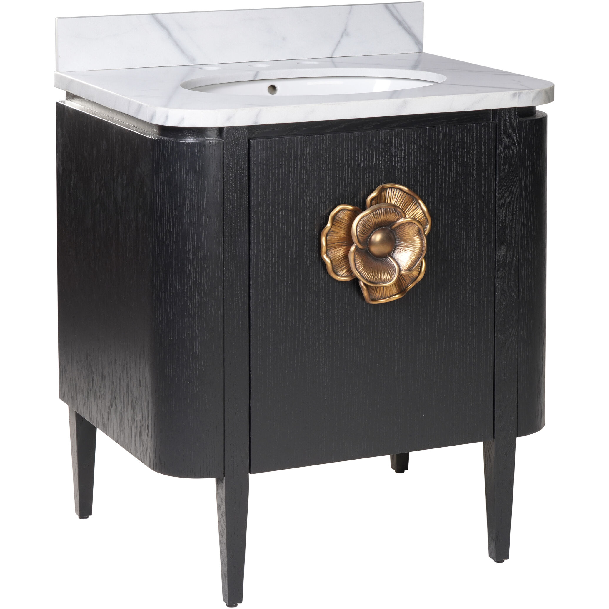 Briallen 30 X 34.25 inch Caviar Black/Natural/White/Light Antique Brass Vanity with Undermount Sink