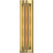 Gallery 3 Light 7.1 inch Modern Brass ADA Sconce Wall Light in Amber
