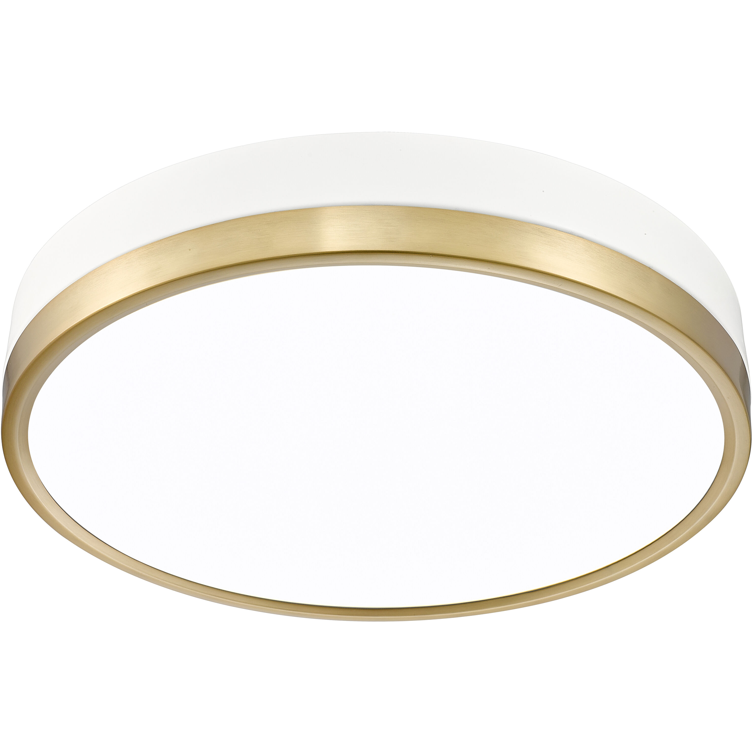Algar LED 16 inch Matte White and Modern Gold Flush Mount Ceiling Light