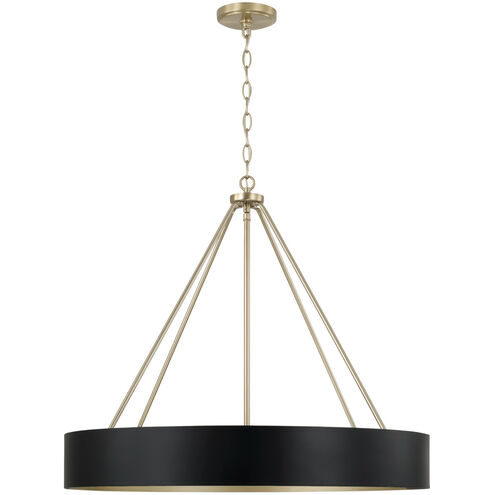 Weller 4 Light 27.5 inch Matte Brass and Black Chandelier Ceiling Light