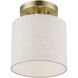 Blossom 1 Light 7 inch Antique Brass Semi-Flush Ceiling Light, Petite