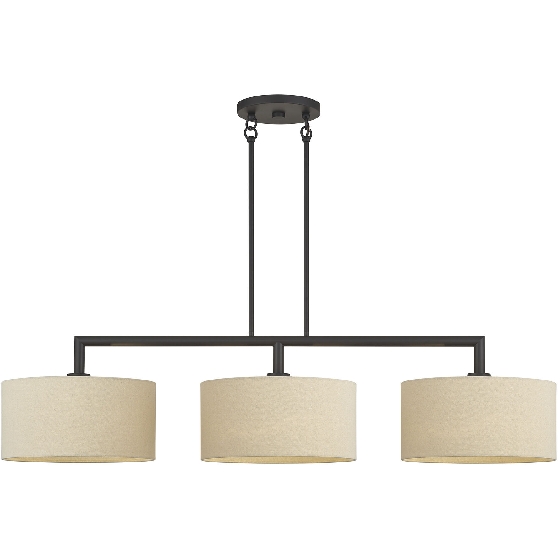 Bellingham 3 Light 51 inch Bronze Linear Chandelier Ceiling Light, Extra Large