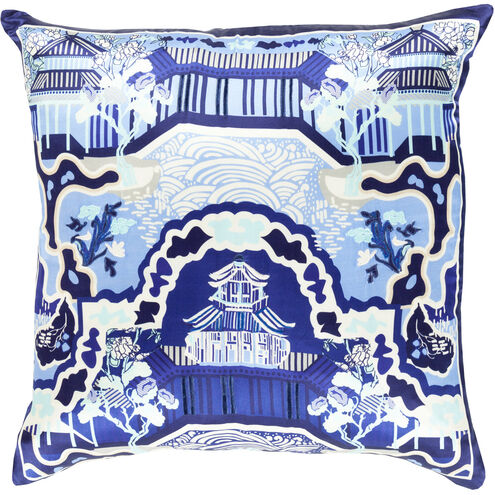 Geisha 20 inch Beige, Navy, Dark Blue, Ivory, Bright Blue, Aqua Pillow Kit