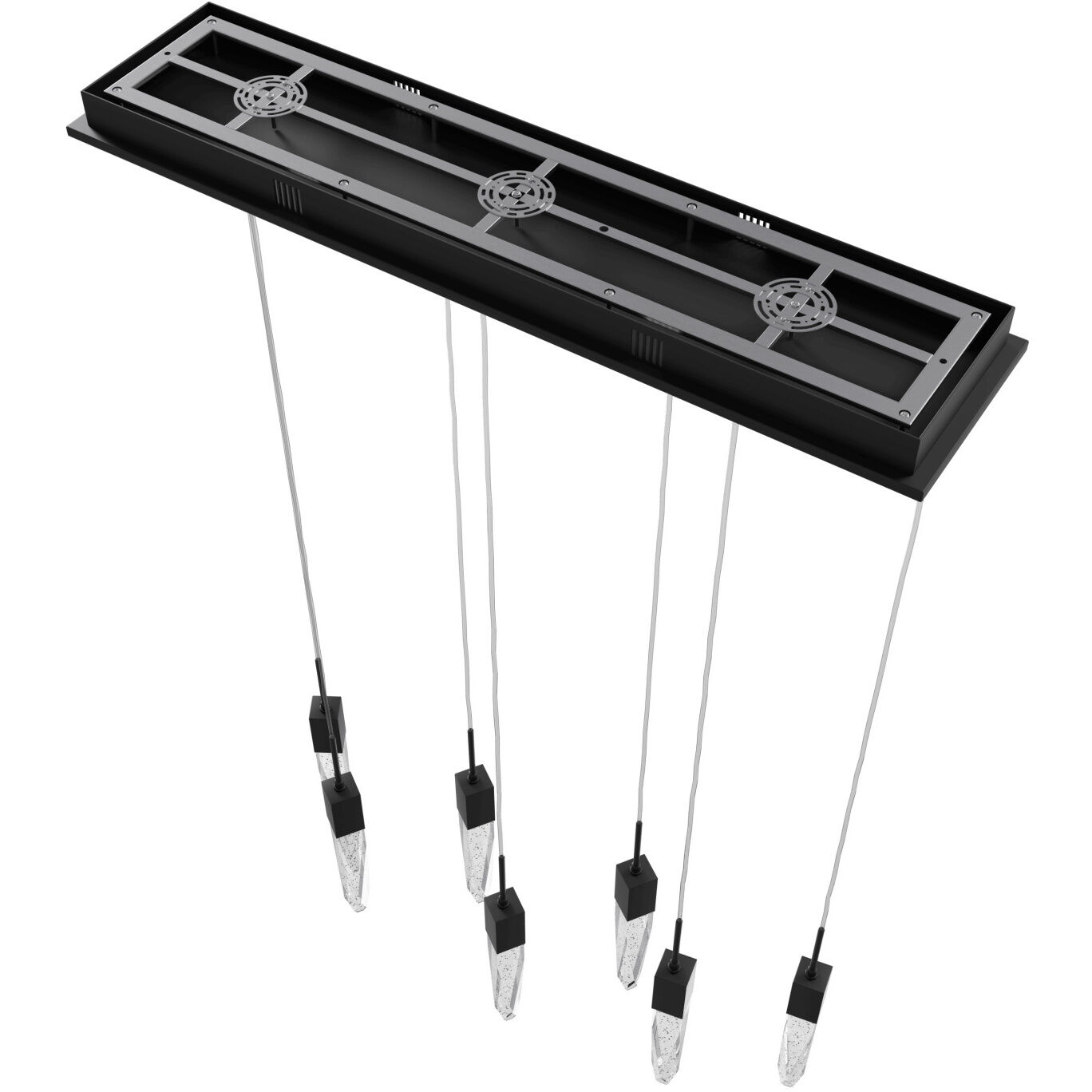 Aspen LED 11 inch Black Multi Port Pendant Ceiling Light in Bubbled