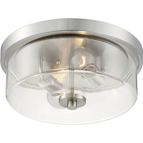 Sommerset 2 Light 13 inch Brushed Nickel Flush Mount Fixture Ceiling Light