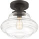Vintage 1 Light 12 inch Oil Rubbed Bronze Semi-Flush Ceiling Light