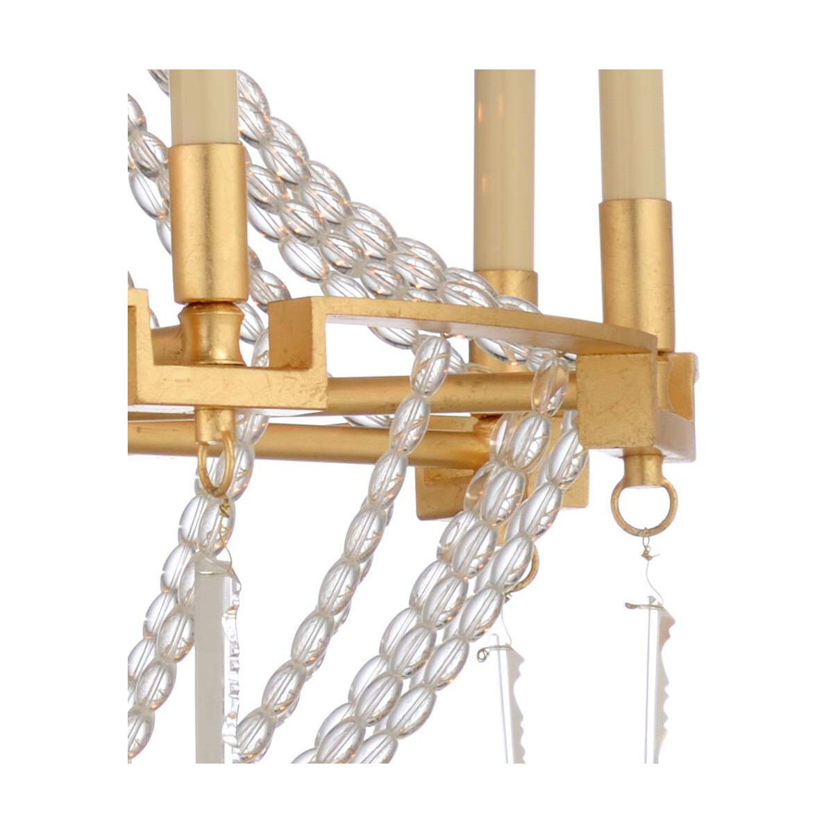 Claire 8 Light 27 inch Gold Leaf/Clear/Clear Pendant Ceiling Light