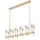 Salita Pendant Ceiling Light in Ribbed Crystal, Vintage Brass