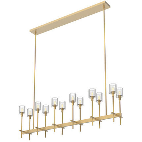 Salita Pendant Ceiling Light in Ribbed Crystal, Vintage Brass