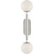 Barbican 2 Light 6.5 inch Polished Nickel and White Bath Sconce Wall Light