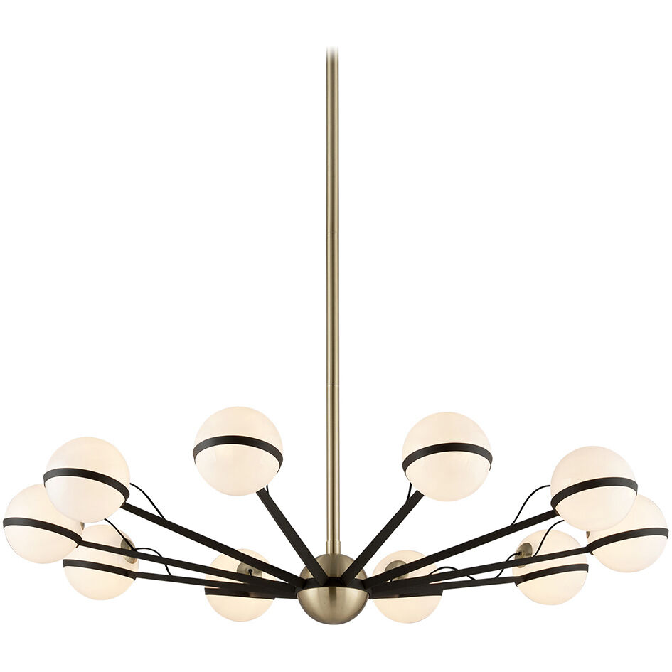 Ace 10 Light 50 inch Textured Bronze Brushed Brass Chandelier Ceiling Light
