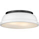 Yep Duncan 2 Light 14 inch Matte Black Flush Mount Ceiling Light in Matte White, Damp