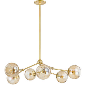 Trixie 6 Light 34.75 inch Aged Brass Chandelier Ceiling Light