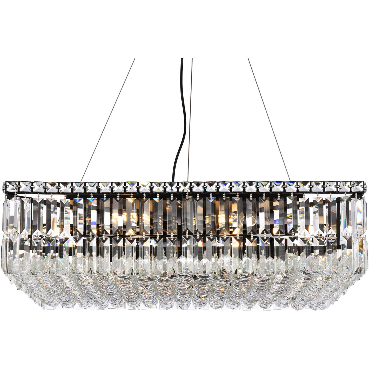 Maxime 12 Light 28 inch Black and Clear Chandelier Ceiling Light in Royal Cut