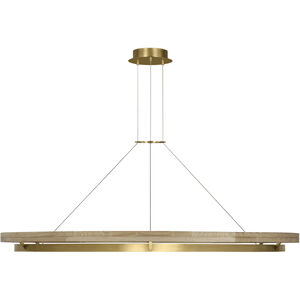 Sean Lavin Grace 1 Light 65 inch Hand Rubbed Antique Brass/Natural Oak Chandelier Ceiling Light