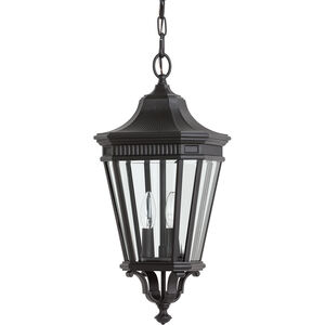 Cotswold Lane 3 Light 9.5 inch Black Outdoor Pendant, Small