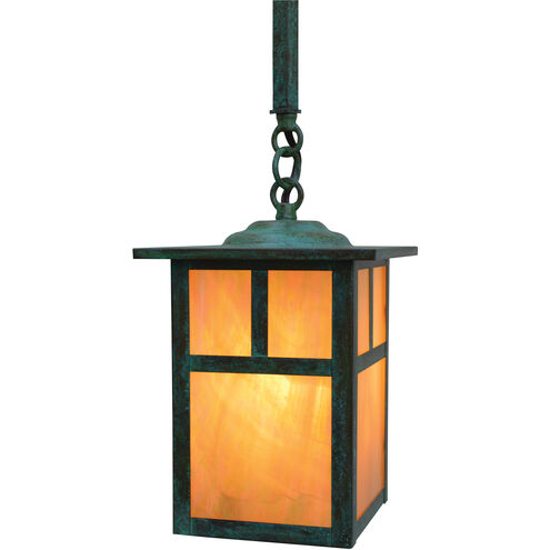 Mission 1 Light 6 inch Mission Brown Pendant Ceiling Light in Amber Mica, Empty