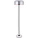 Exemplar 63 inch 40 watt Brushed Nickel and Black with White Marble Floor lamp Portable Light in Burnished Nickel