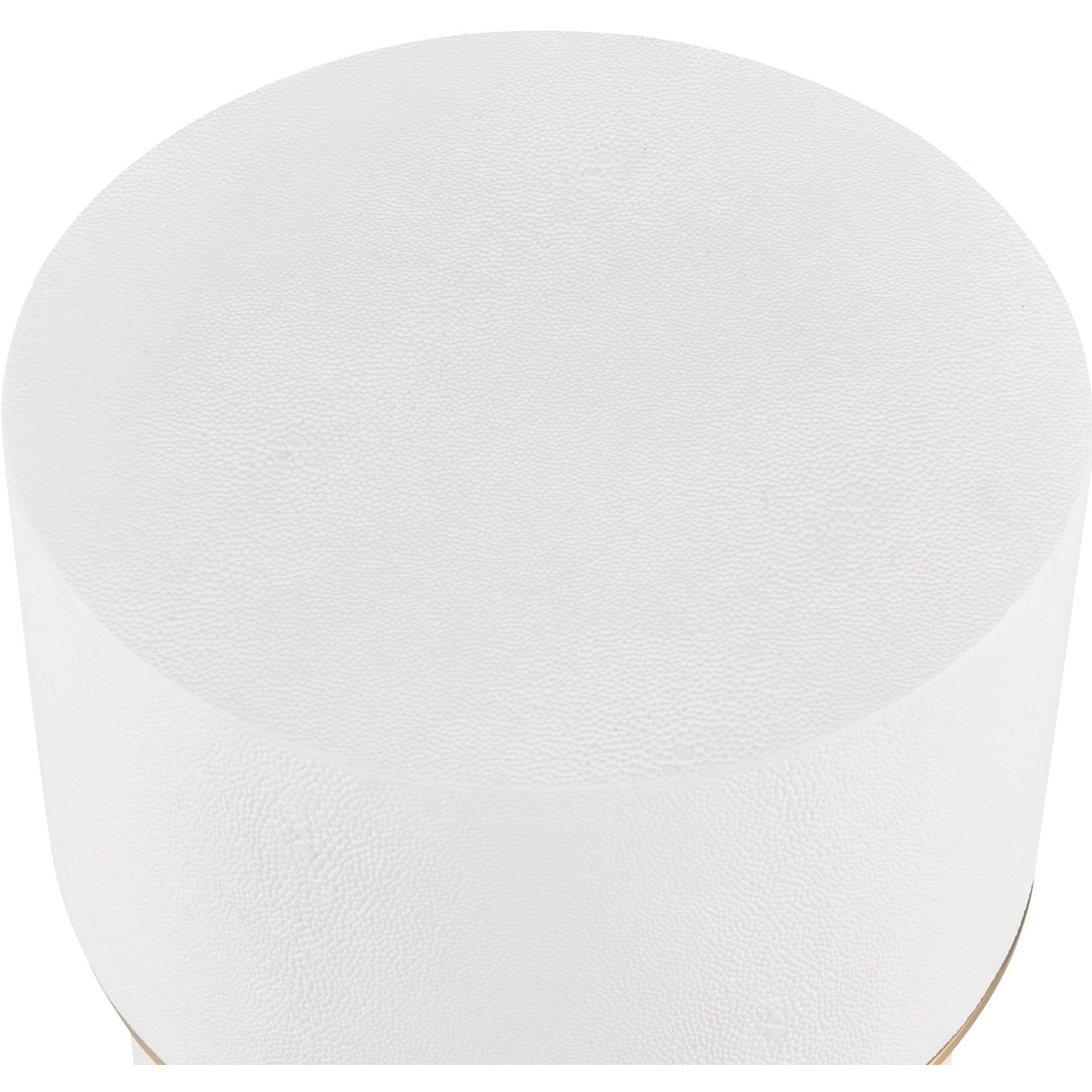 Wessex 22.5 X 8.5 inch White Faux Shagreen and Brushed Brass Drink Table