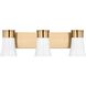 Drew & Jonathan Scott Roy 3 Light 14.5 inch Satin Brass Vanity Light Wall Light