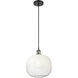 Ballston Brookhaven Sphere 1 Light 10.5 inch Black Antique Brass Mini Pendant Ceiling Light in Opal Glass