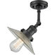 Franklin Restoration Halophane 1 Light 9 inch Matte Black Sconce Wall Light in Clear Halophane Glass, Franklin Restoration