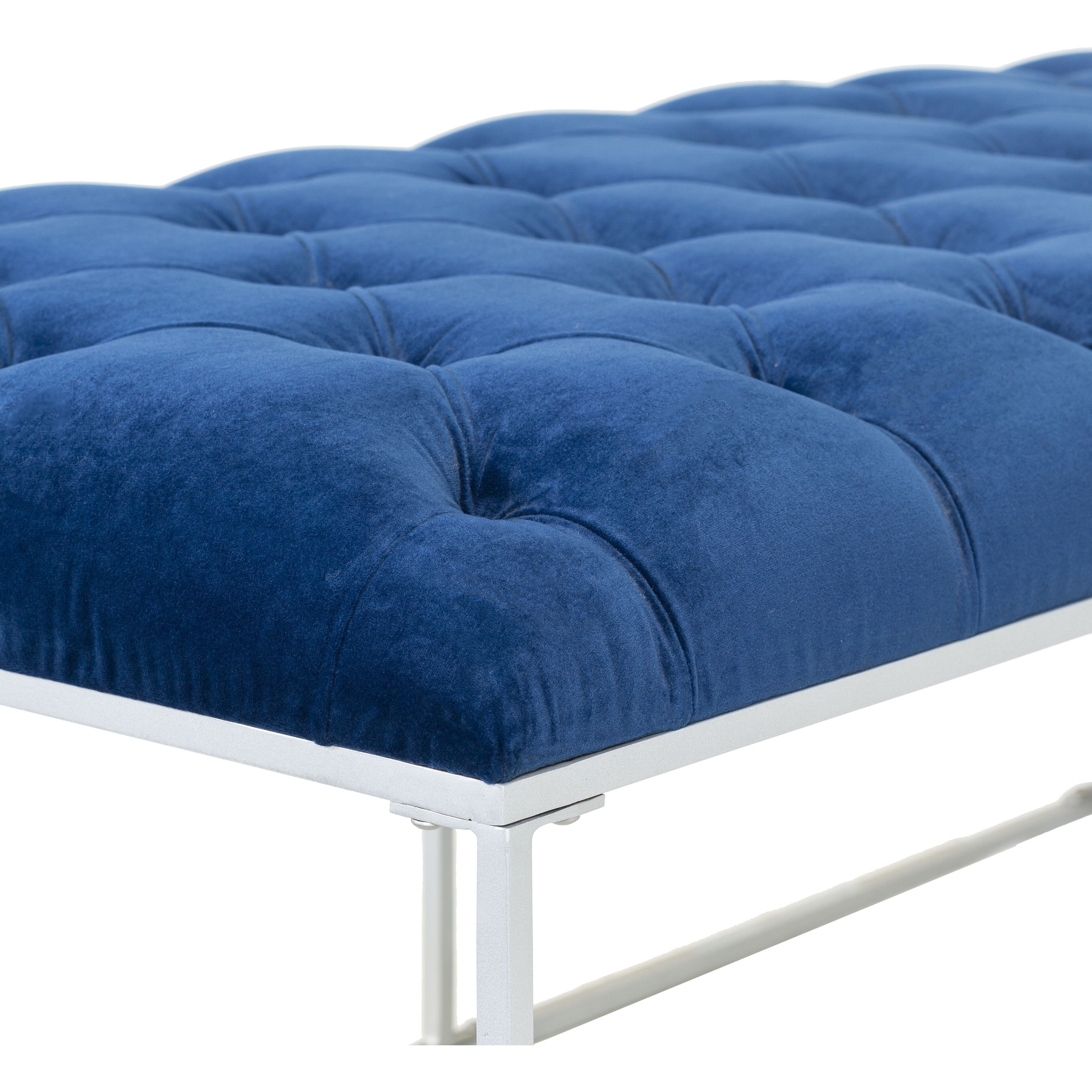 Savoy Dark Blue Upholstered Bench