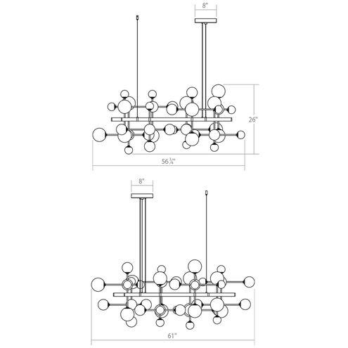 Nebula LED 61 inch Satin Black Chandelier Ceiling Light