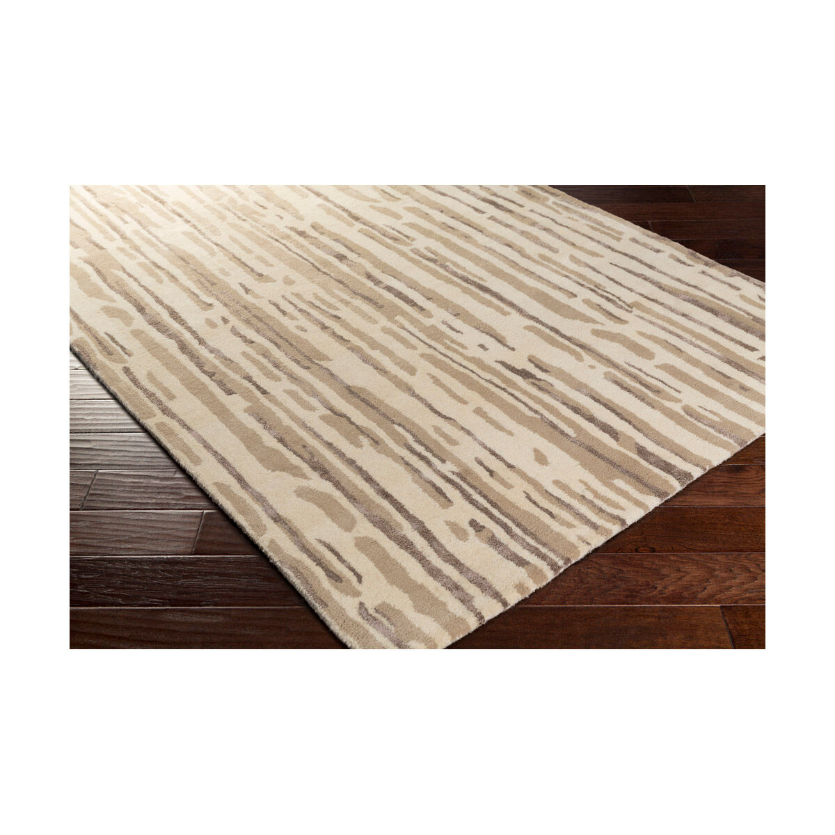 Modern Classics 63 X 39 inch Neutral and Brown Area Rug, Wool and Viscose