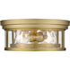 Clarion 2 Light 12 inch Olde Brass Flush Mount Ceiling Light in Oil Rubbed Bronze