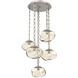 Nova 5 Light 24.2 inch Beige Silver Multi-Pendant Ceiling Light in Amber, Oval Chain