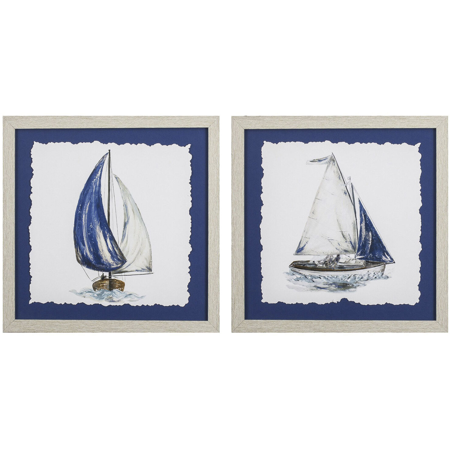 Waterside Blue and Brown Framed Art, Propac