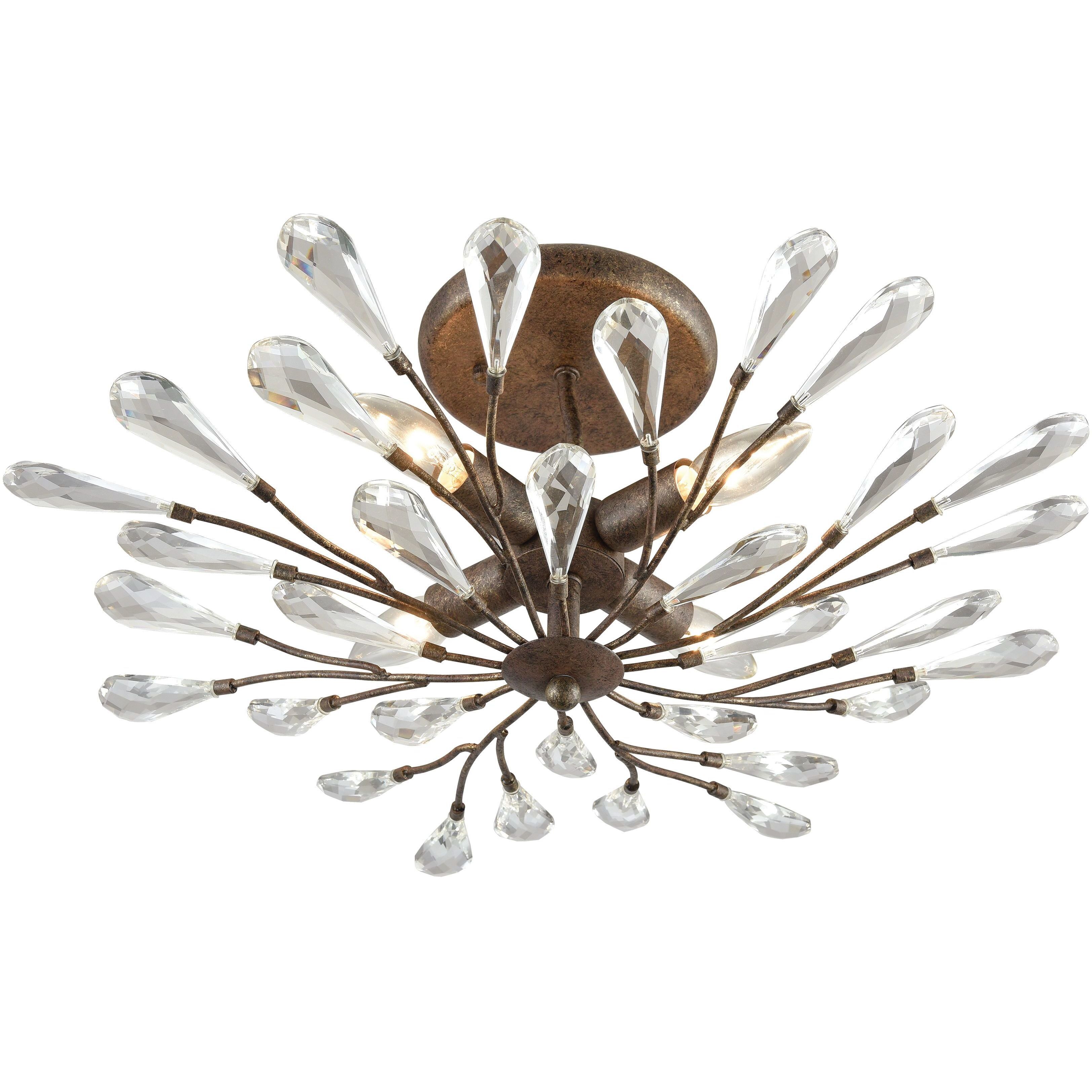 Crislett 4 Light 22 inch Sunglow Bronze Semi Flush Mount Ceiling Light