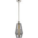 Ballston Windham LED 7 inch Polished Nickel Mini Pendant Ceiling Light in Plated Smoke Glass