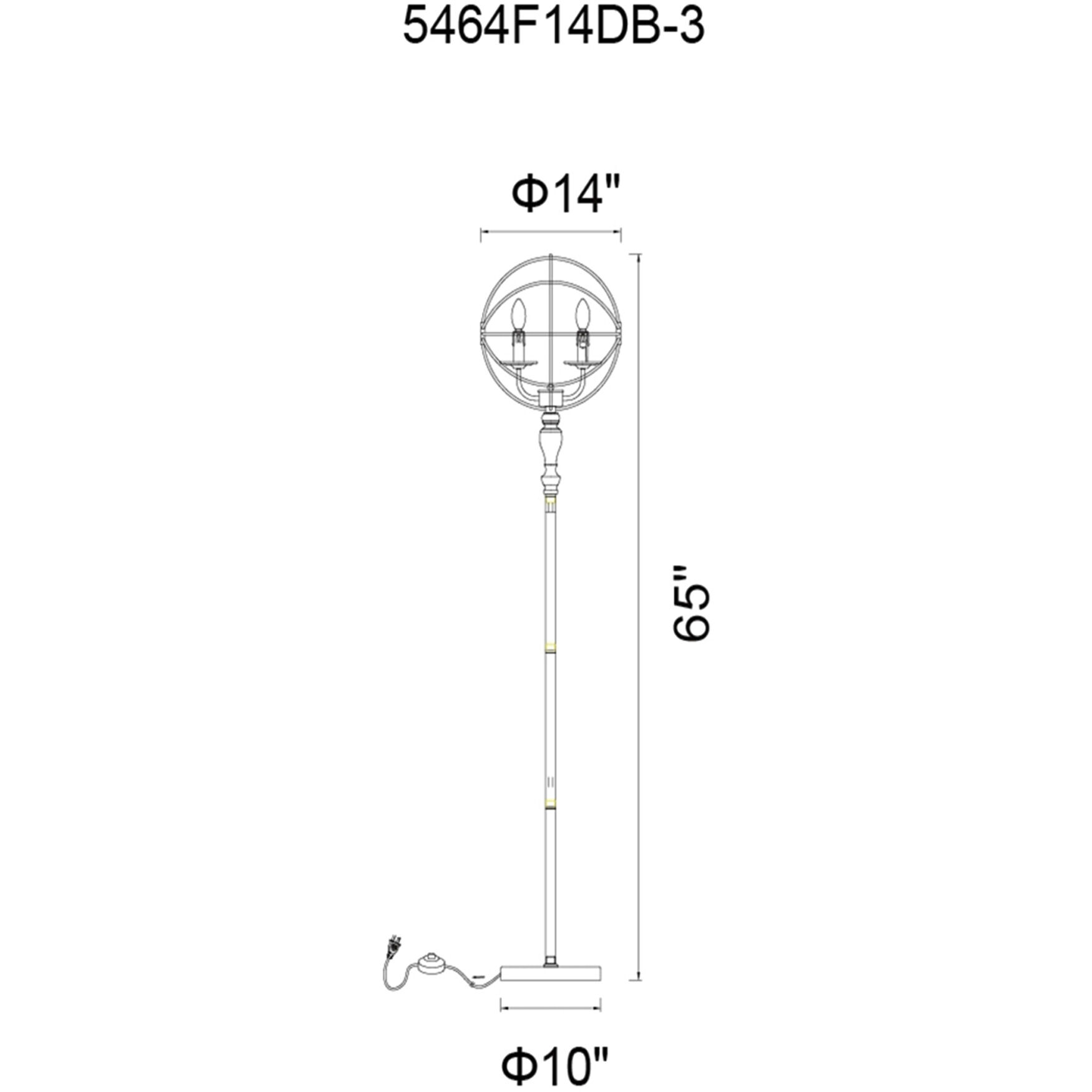 Arza 65 inch 60.00 watt Brown Floor Lamp Portable Light