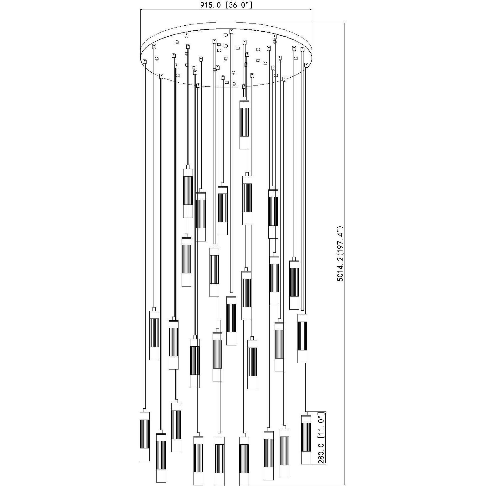 Stari 27 Light 36 inch Brushed Nickel Chandelier Ceiling Light