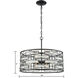 Lineo 6 Light 20 inch Matte Black with Clear Chandelier Ceiling Light