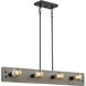 Stella 8 Light 6 inch Driftwood and Black Accents Pendant Ceiling Light