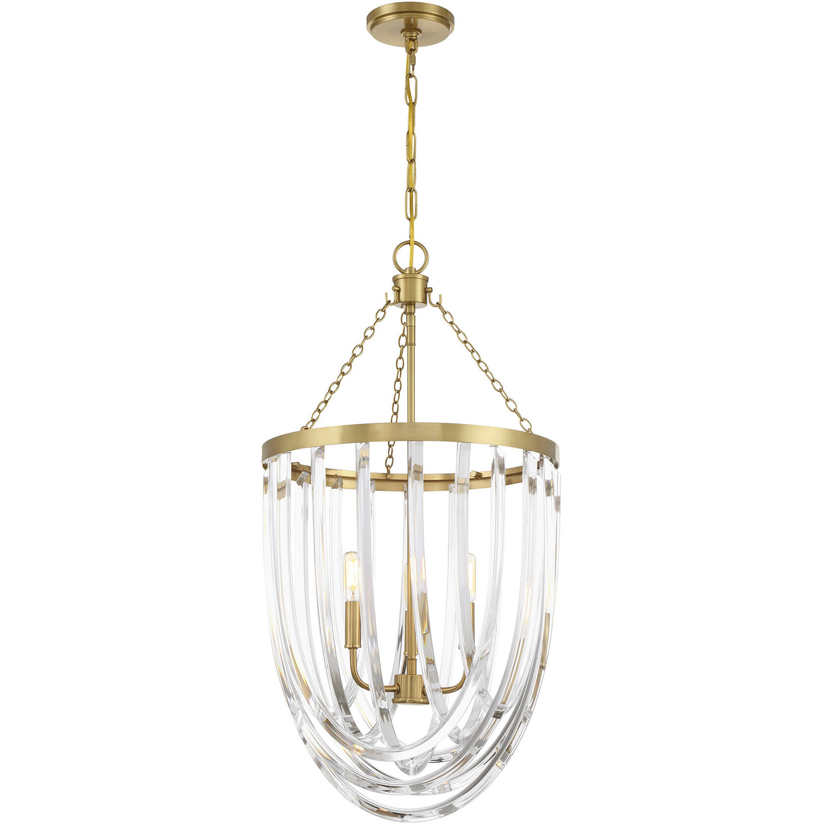 Jennings 3 Light 16.13 inch Warm Brass Pendant Ceiling Light