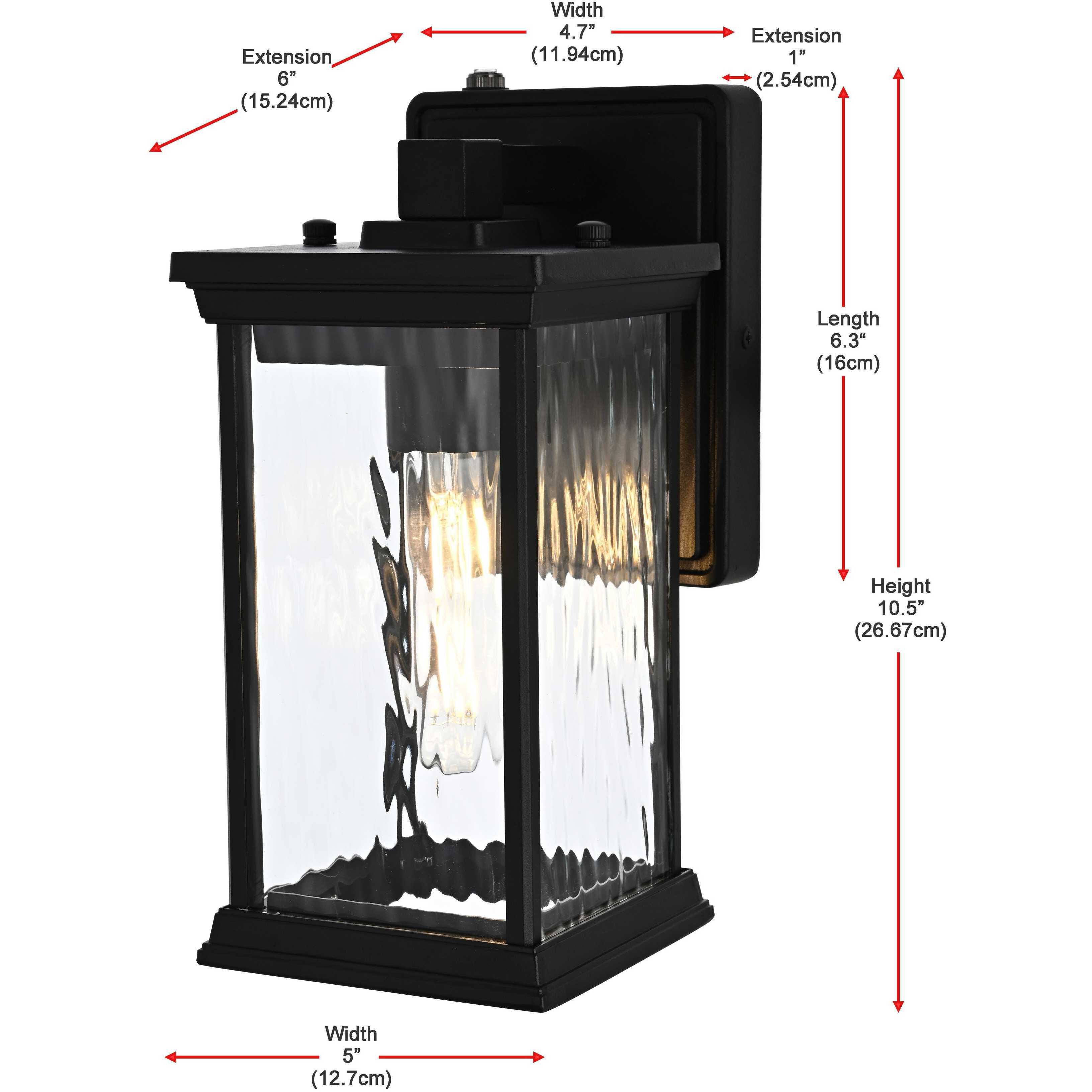 Mascher 1 Light 10.5 inch Black Outdoor Wall Sconce