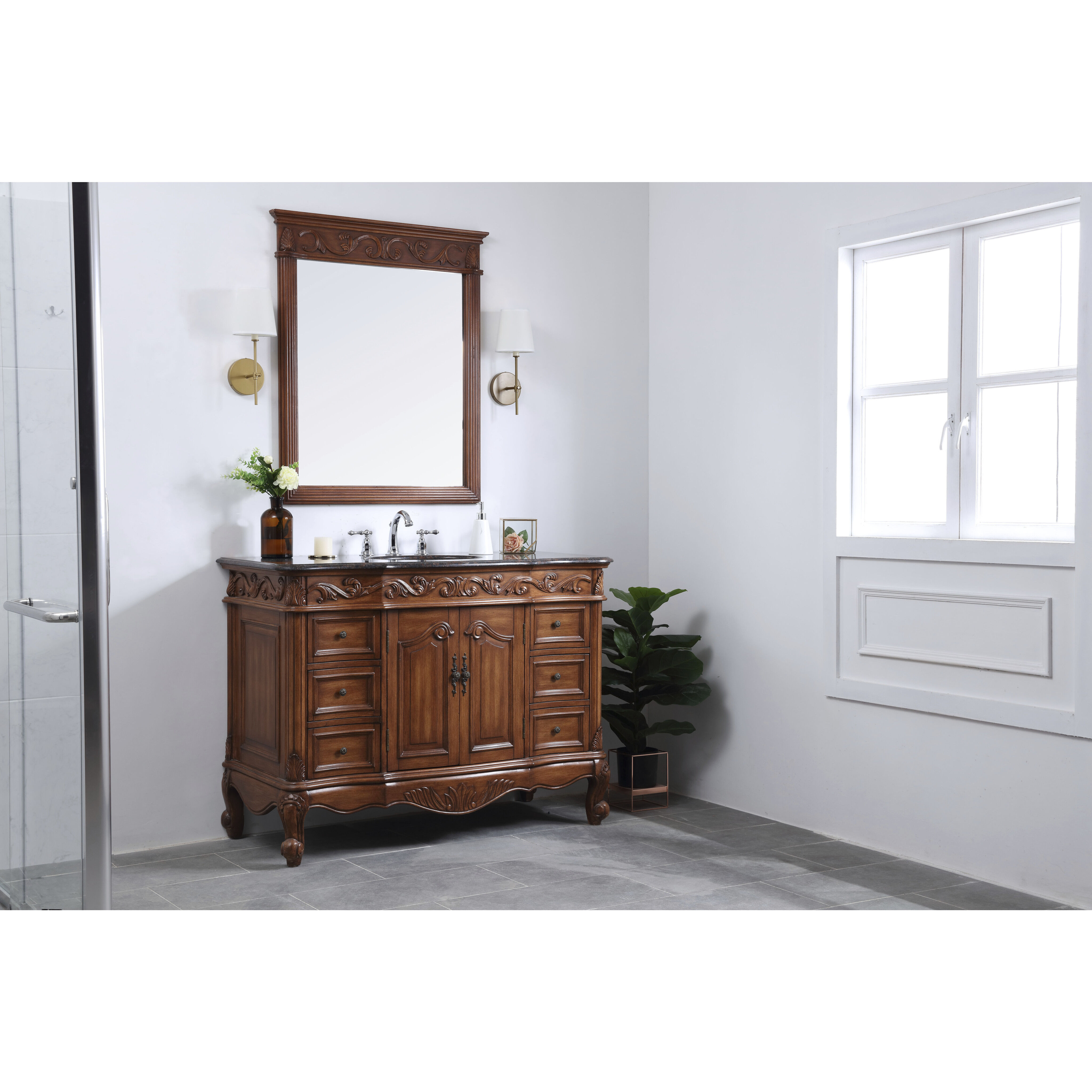 Oakland 48 X 22 X 36 inch Teak Vanity Sink Set