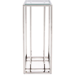 Echo 36 X 14 inch Polished Stainless Steel Pedestal Table