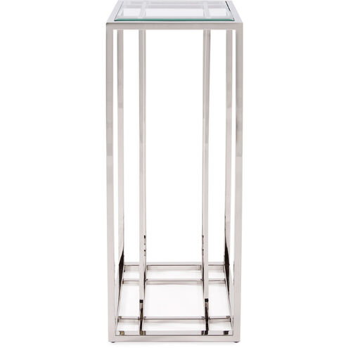 Echo 36 X 14 inch Polished Stainless Steel Pedestal Table