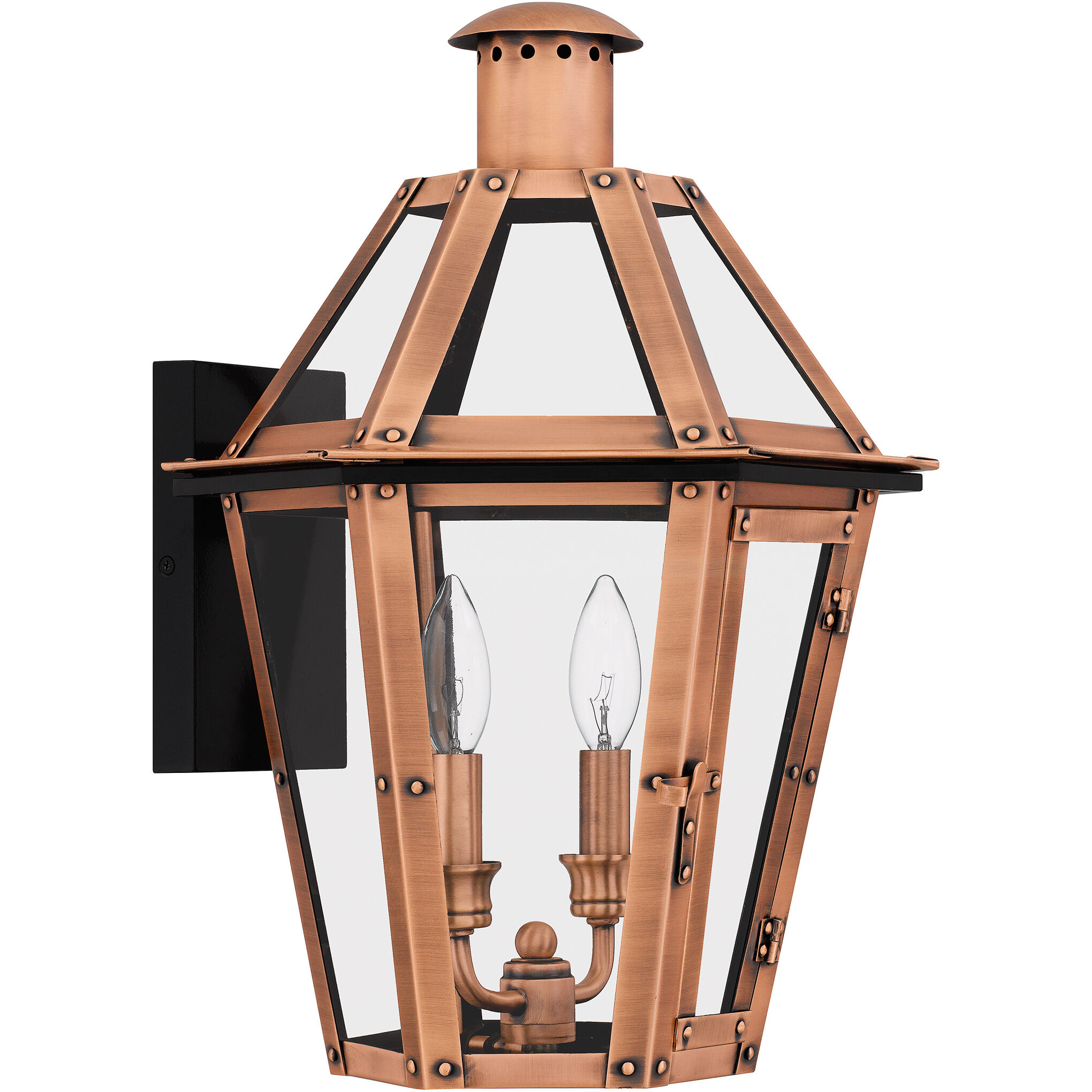 Burdett 2 Light 18 inch Aged Copper Outdoor Wall Lantern