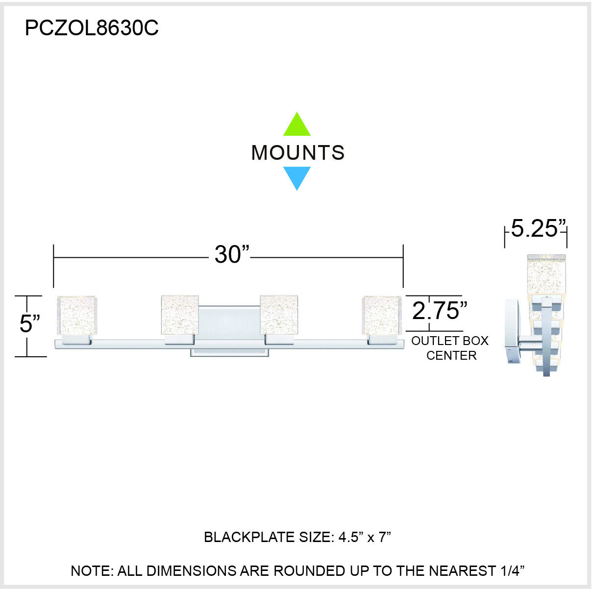 Zola LED 30 inch Polished Chrome Bath Light Wall Light