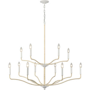 Breezeway 12 Light 40 inch White Coral and Natural Chandelier Ceiling Light
