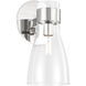 AERIN Moritz 1 Light 5.75 inch Polished Nickel Bath Vanity Wall Sconce Wall Light in Clear Glass