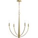 Jheni 4 Light 24 inch Brushed Gold Chandelier Ceiling Light