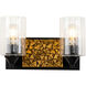Bocage 2 Light 13 inch MB Bath Light Wall Light in Matte Black with Gold
