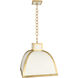 Ranger 3 Light 17.5 inch Gloss White Pendant Ceiling Light in Modern Brass